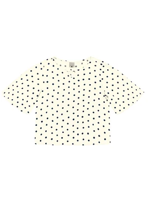 Malwee - Blusa Bata Poá Maquinetada Creme - MALWEE