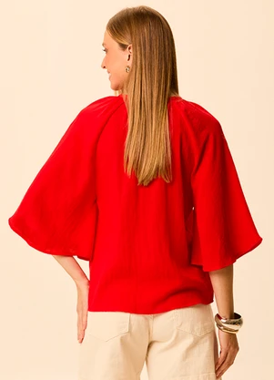 Malwee - Blusa Bata Texturizada Vermelho - MALWEE