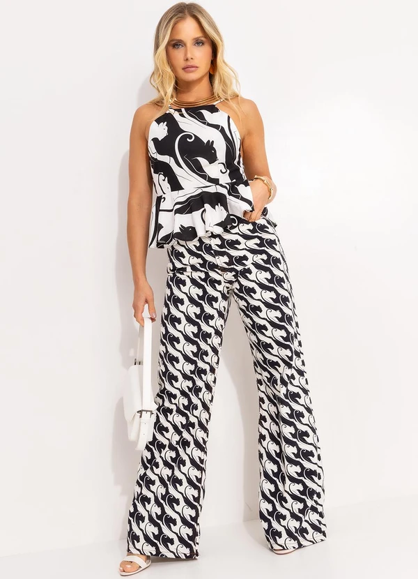 Farm - Blusa de Viscolinho Panteras Preto 7