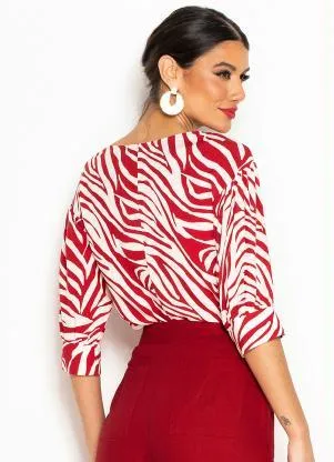 Maria Filó - Blusa de Viscose Estampa Labirinto Vermelho - MARIA FILÓ