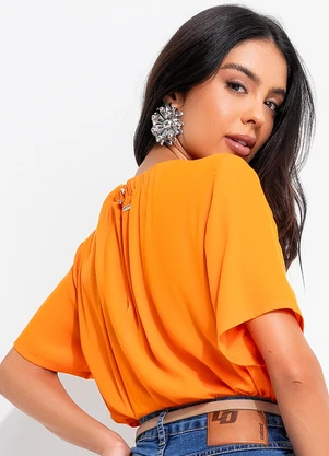 Colcci - Blusa em Viscose Laranja - COLCCI