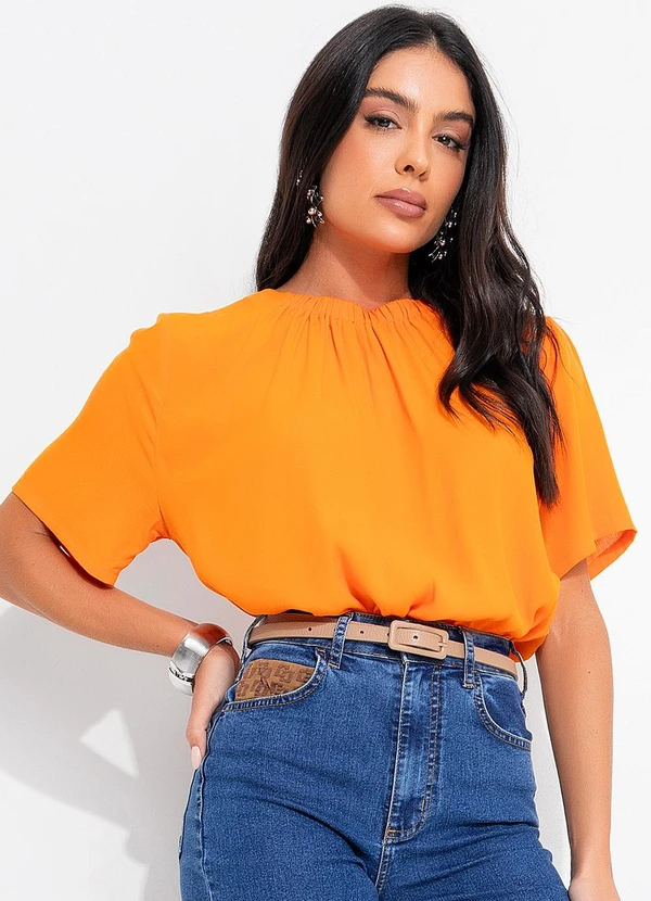 Colcci - Blusa em Viscose Laranja