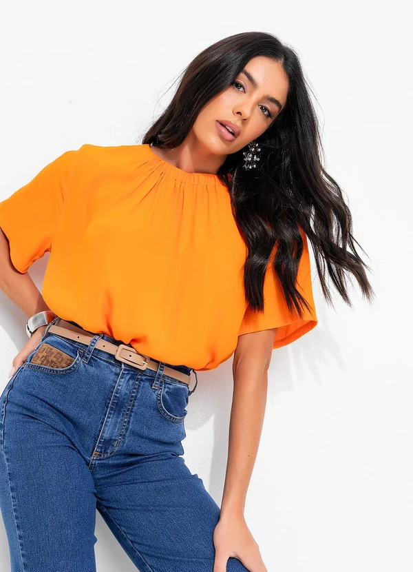 Colcci - Blusa em Viscose Laranja 7