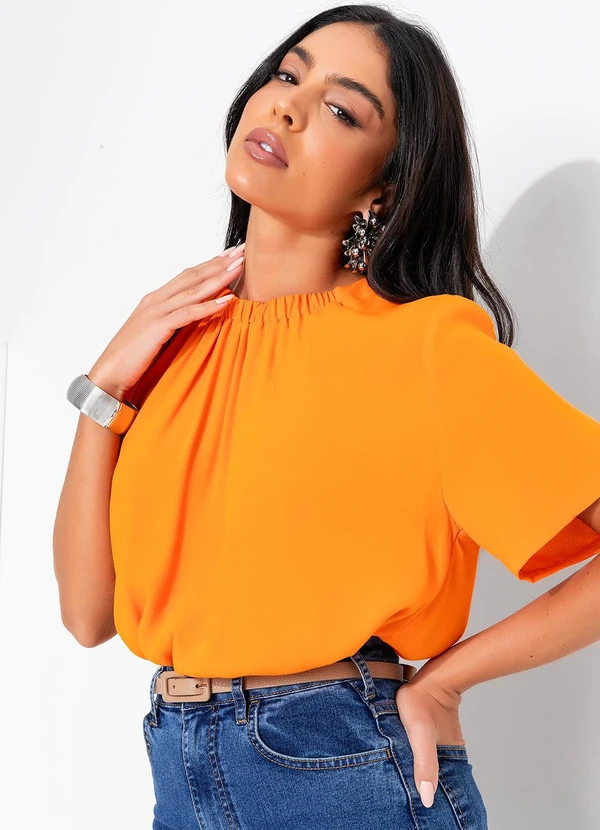 Colcci - Blusa em Viscose Laranja 8