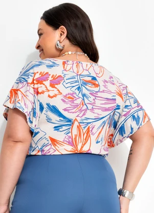 Quintess - Blusa Estampada em Malha de Viscose com Elastano - QUINTESS