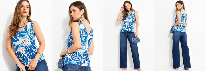 Blusa Estampada em Malha de Viscose