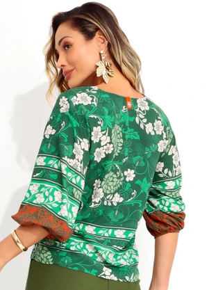 Colcci - Blusa Estampada Verde - COLCCI