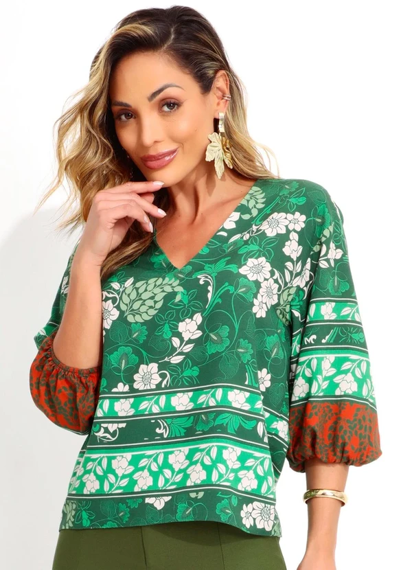 Colcci - Blusa Estampada Verde
