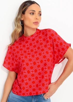 Colcci - Blusa Estampada Vermelho - COLCCI