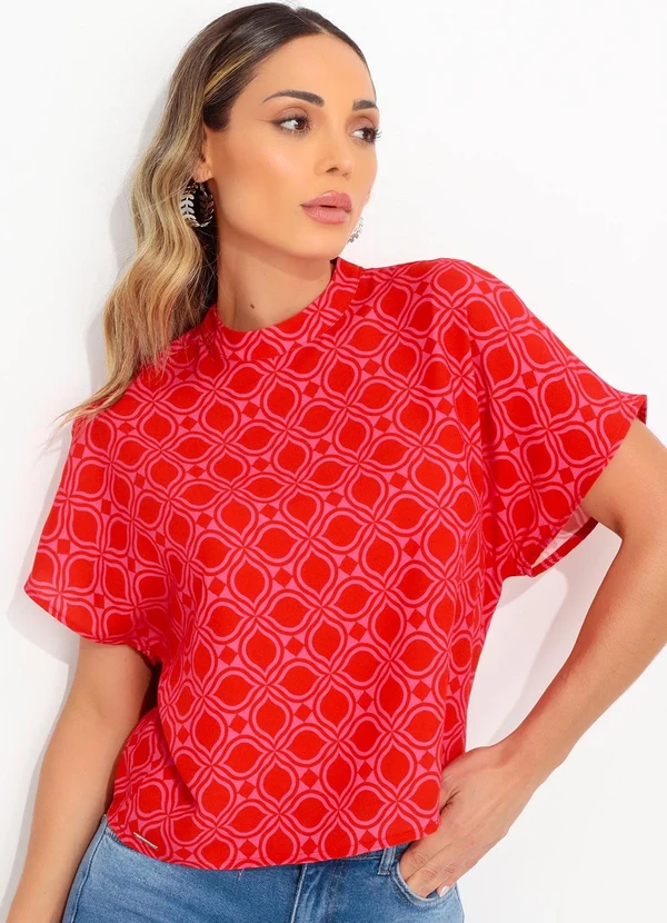 Colcci - Blusa Estampada Vermelho