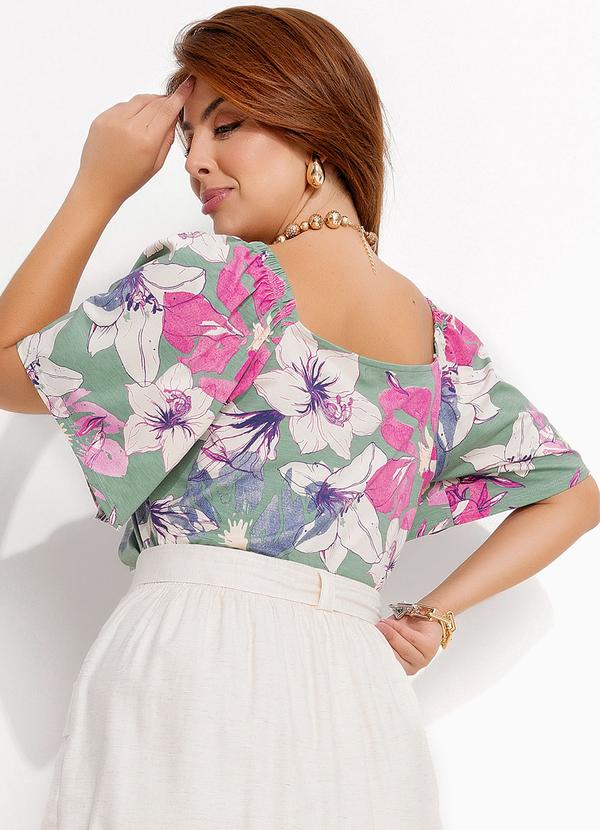 Quintess - Blusa Floral Artístico em Malha de Viscose 12
