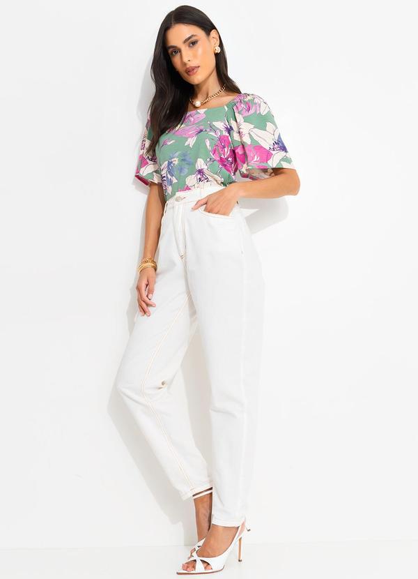 Quintess - Blusa Floral Artístico em Malha de Viscose 6