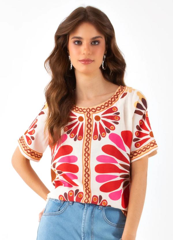Farm - Blusa Florejo Off White