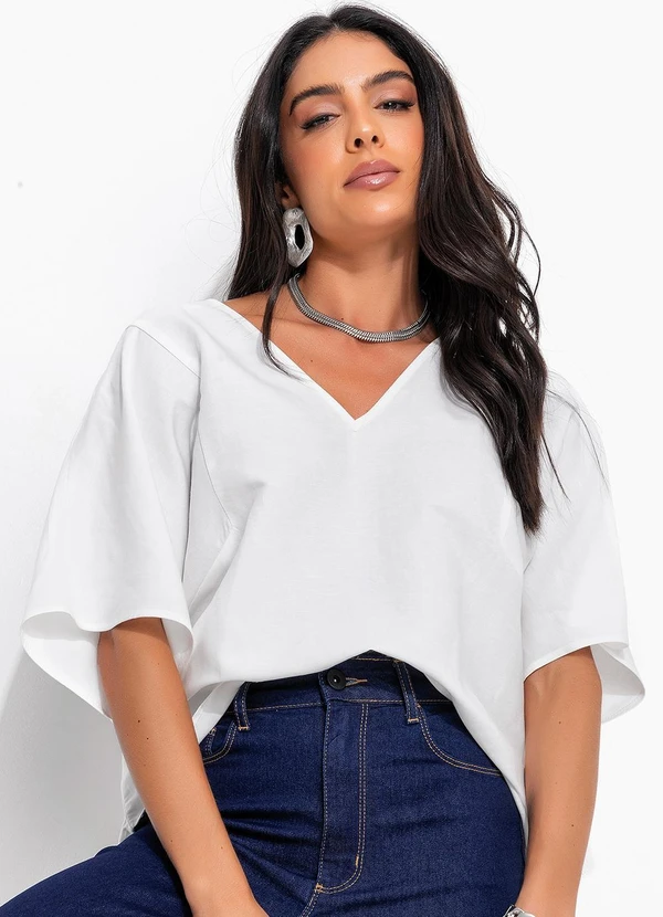 Colcci - Blusa Linho Off White