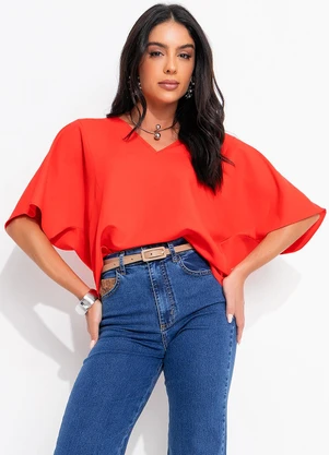 Colcci - Blusa Linho Vermelho - COLCCI