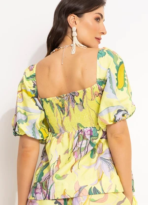 Farm - Blusa Mangas Amarelo - FARM