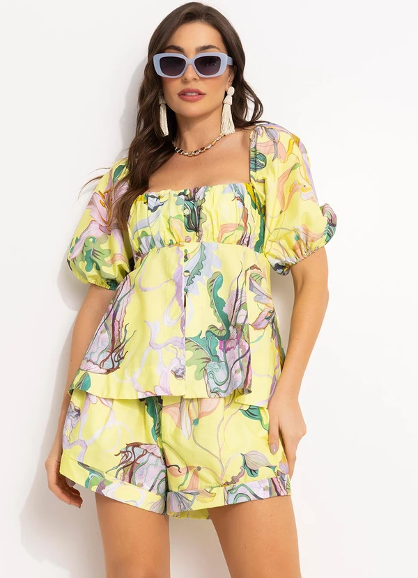 Farm - Blusa Mangas Amarelo 7