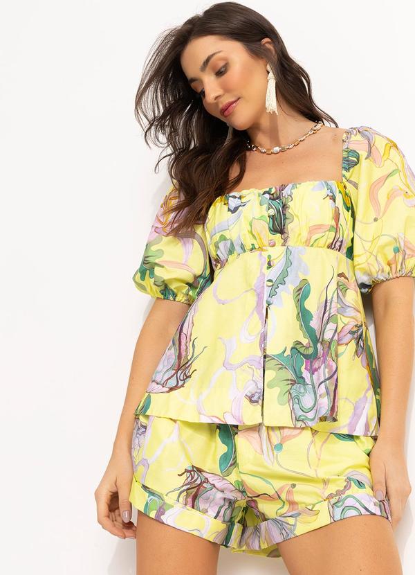 Farm - Blusa Mangas Amarelo 8