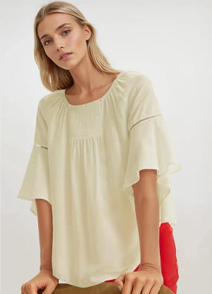 bonprix - Blusa Mantega em Viscose Plana - BONPRIX