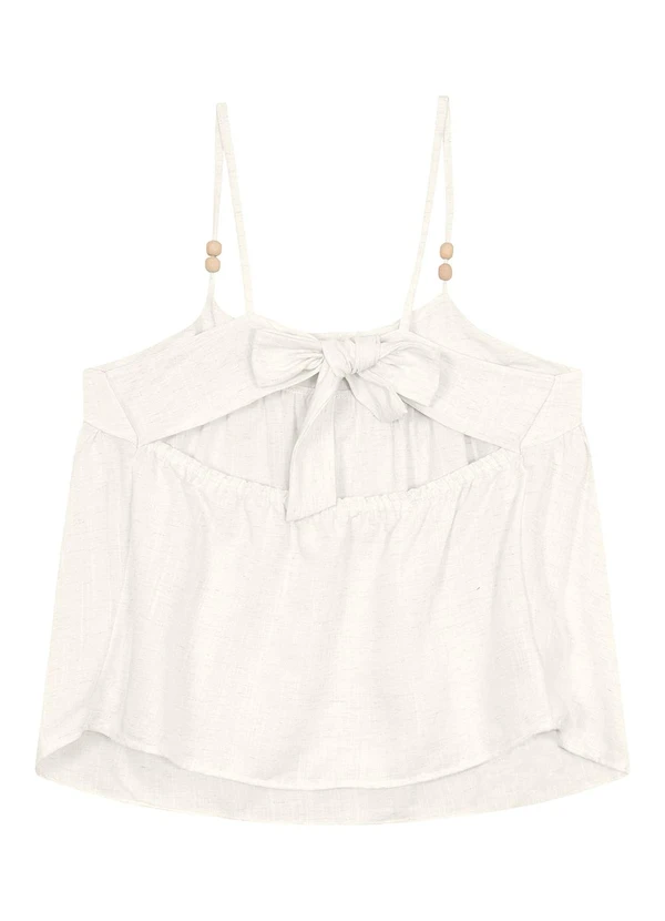 Malwee - Blusa Off White Bata com Amarração 4