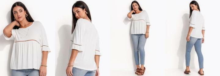 Blusa Off White em Malha de Viscose