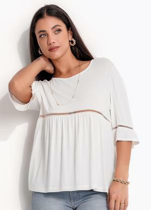 Blusa (Off White) em Malha de Viscose