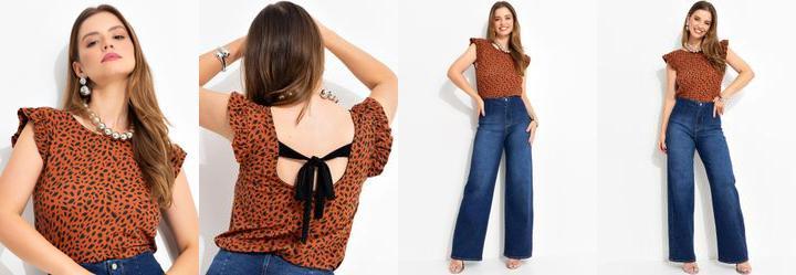 Blusa Pinceladas em Malha de Viscose