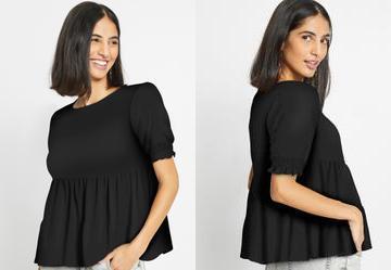 Blusa Preta em Malha Crepe