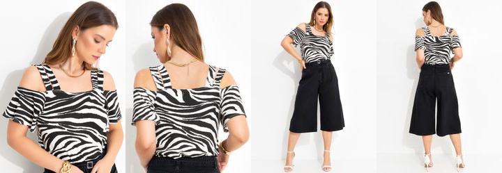 Blusa Preta em Malha de Viscose