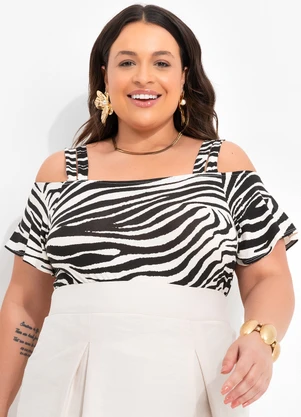 Quintess - Blusa Preta em Malha de Viscose - QUINTESS