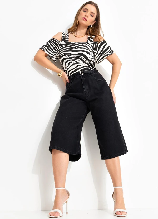 Quintess - Blusa Preta em Malha de Viscose 9