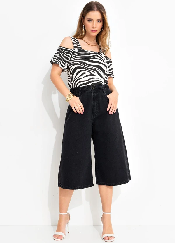 Quintess - Blusa Preta em Malha de Viscose 8