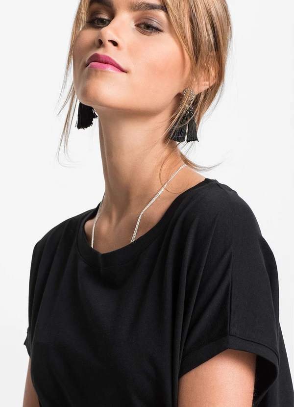 bonprix - Blusa Preta em Moletinho 5