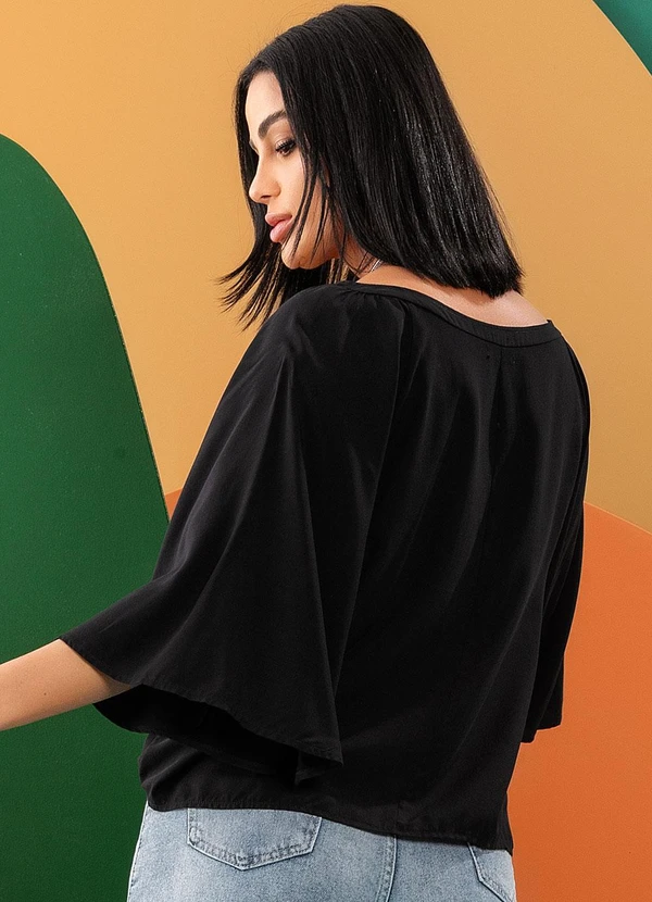 Quintess - Blusa Preto em Viscose Plana 3