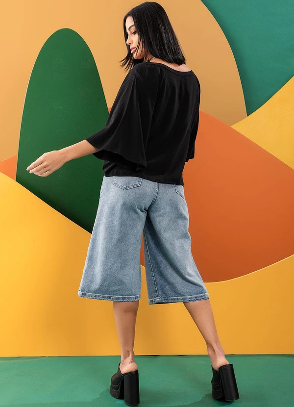 Quintess - Blusa Preto em Viscose Plana