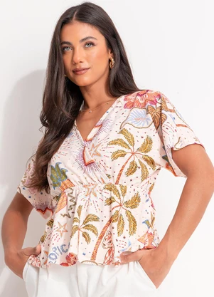 Quintess - Blusa Selva Colorida em Malha Texturizada - QUINTESS