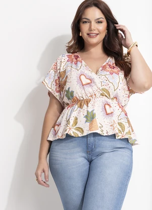 Quintess - Blusa Selva Colorida em Malha Texturizada - QUINTESS