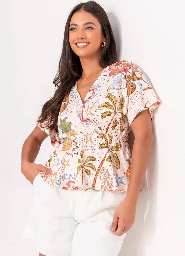 Quintess - Blusa Selva Colorida em Malha Texturizada 6