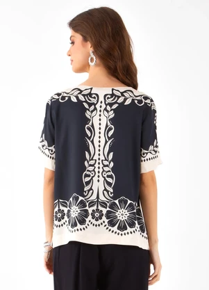 Farm - Blusa Splendor Tropical Preto - FARM