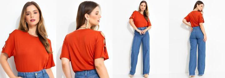 Blusa Terracota em Malha de Viscose