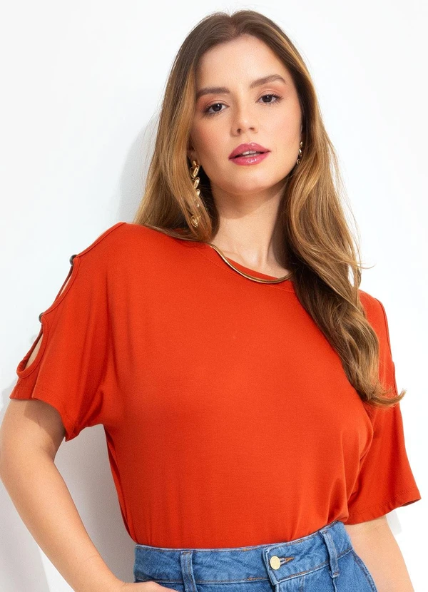 Blusa Terracota em Malha de Viscose Quintess