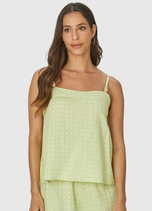 Malwee - Blusa Verde Limão Bata Arabesco com Amarração - MALWEE
