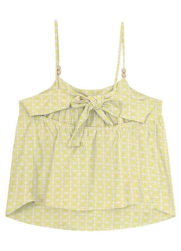 Malwee - Blusa Verde Limão Bata Arabesco com Amarração 6