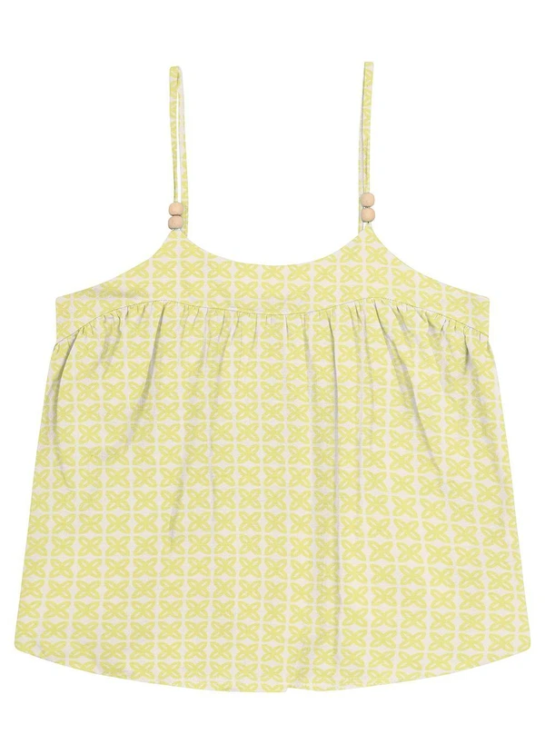 Malwee - Blusa Verde Limão Bata Arabesco com Amarração 7