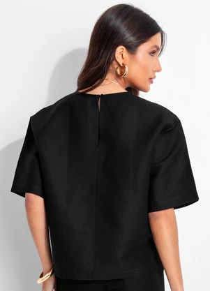 Colcci - Camiseta Viscolinho Preto - COLCCI