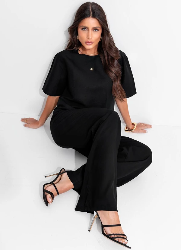 Colcci - Camiseta Viscolinho Preto 7