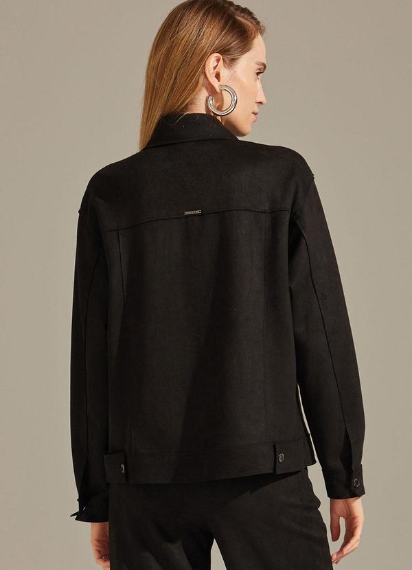 Linzzi - Casaco em Scuba Suede Preto 2