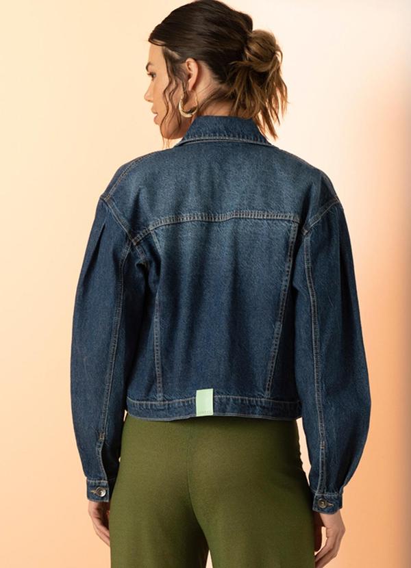 Linzzi - Jaqueta Oversized em Jeans Azul Escuro 3