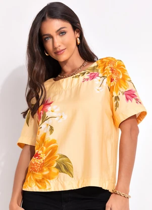 Farm - T-Shirt Floral Mari Amarelo - FARM