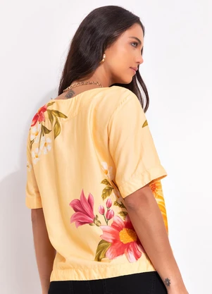 Farm - T-Shirt Floral Mari Amarelo - FARM
